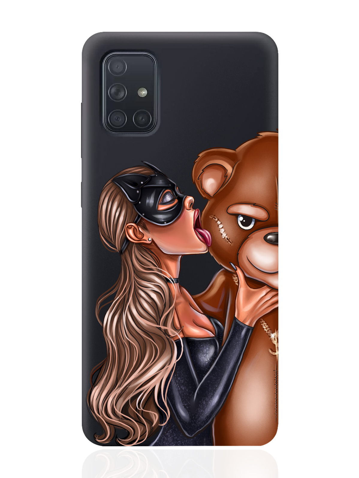 

Чехол MustHaveCase для Samsung Galaxy A71 Кошечка и мишка черный, Samsung Galaxy A71 Кошечка и мишка