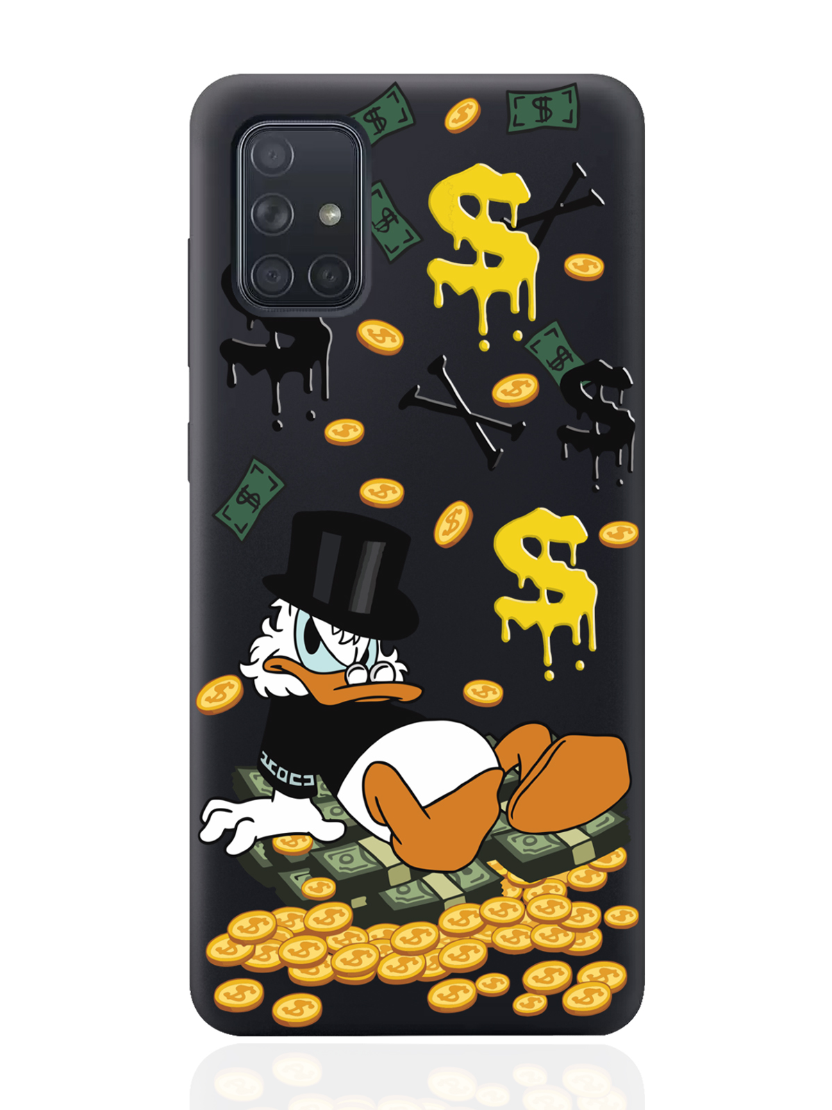 

Чехол MustHaveCase для Samsung Galaxy A71 Богатенькая Утка черный, Samsung Galaxy A71 Богатенькая Утка