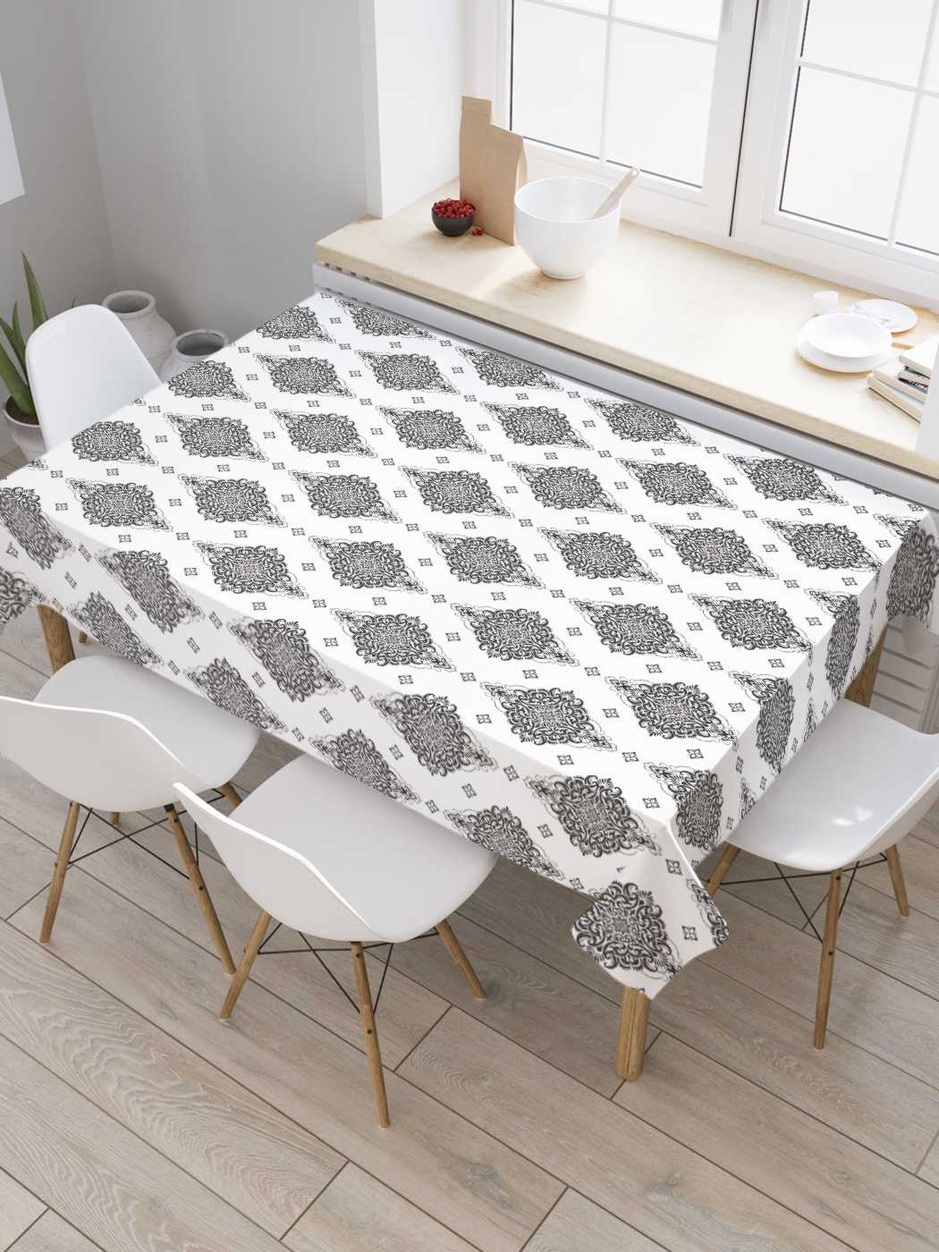 

Скатерть прямоугольная JoyArty "Традиционный азиатский орнамент" из сатена, 120x145 см, Традиционный азиатский орнамент