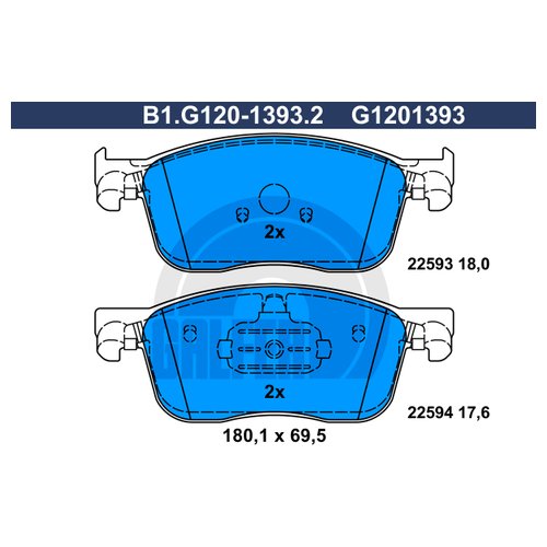 

Комплект передних тормозных колодок Galfer B1G12013932
