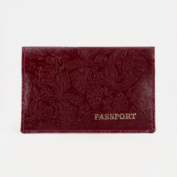 Обложка для паспорта женская RST пион, бордовый