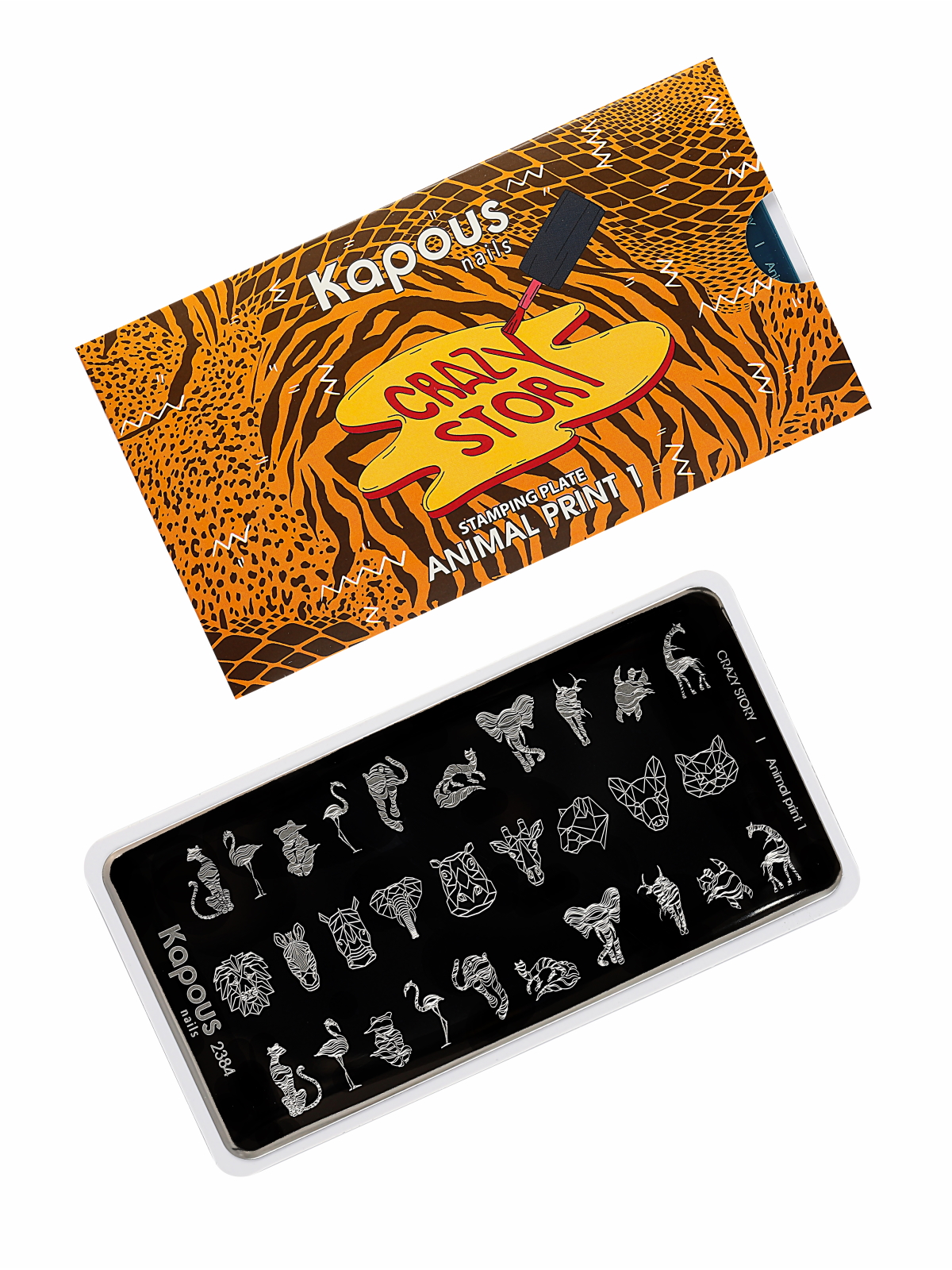 Пластина CRAZY STORY для стемпинга KAPOUS PROFESSIONAL animal print №1 1 шт пластина для стемпинга crazy story 2353 cs 4 geometry 2 1 шт