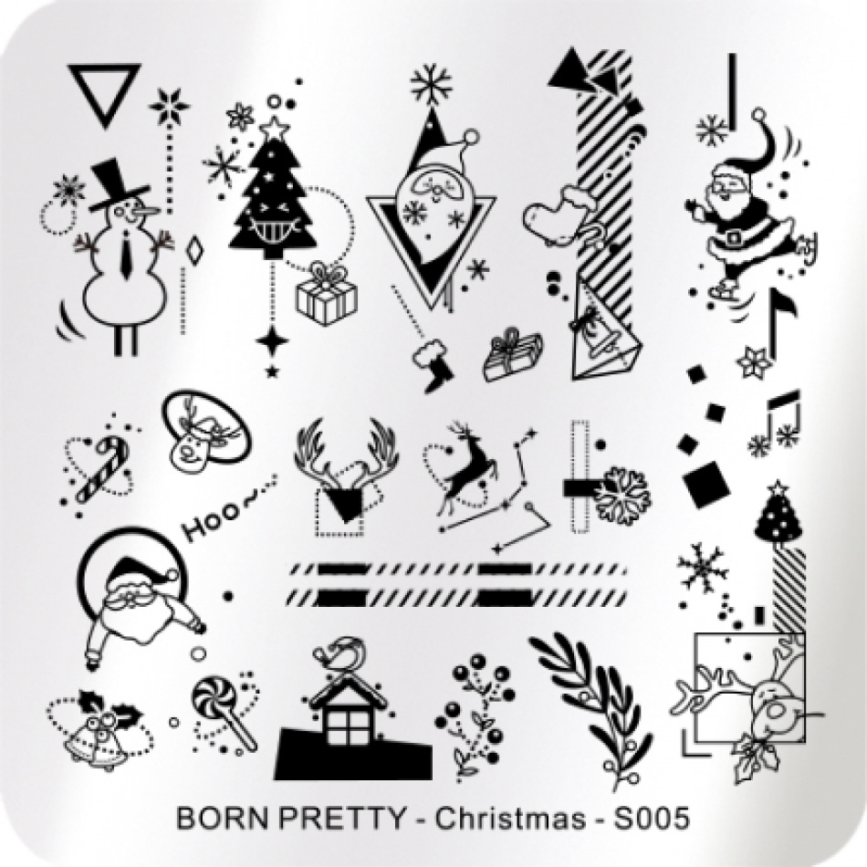 

Пластина для стемпинга Born Pretty для стемпинга Christmas BP-S005, Разноцветный