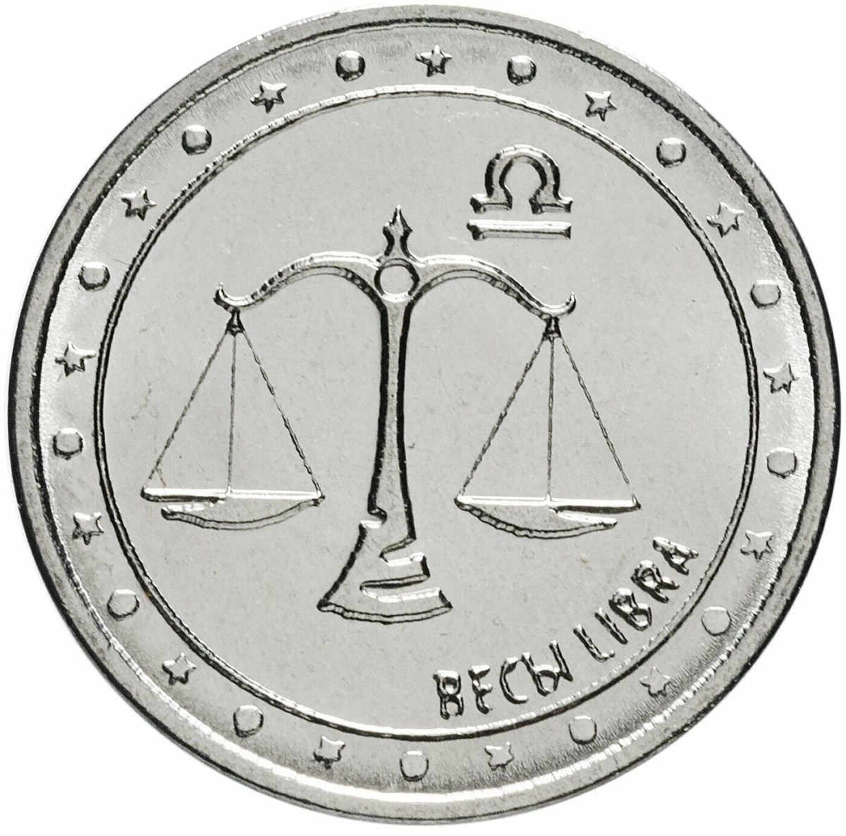 

Памятная монета 1 рубль Весы Знаки зодиака Приднестровье 2016 г