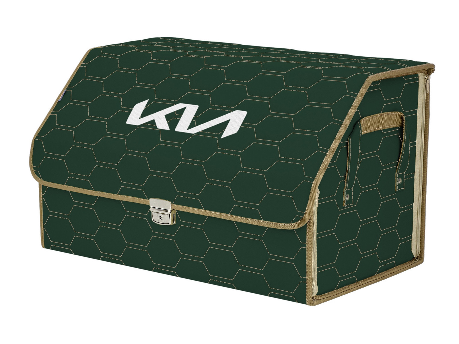 

Органайзер-саквояж в багажник "Союз Премиум" (размер XL). Цвет: зеленый с бежевой простроч