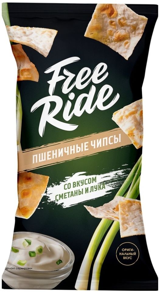 фото Чипсы free ride пшеничные со вкусом сметаны и лука 50г