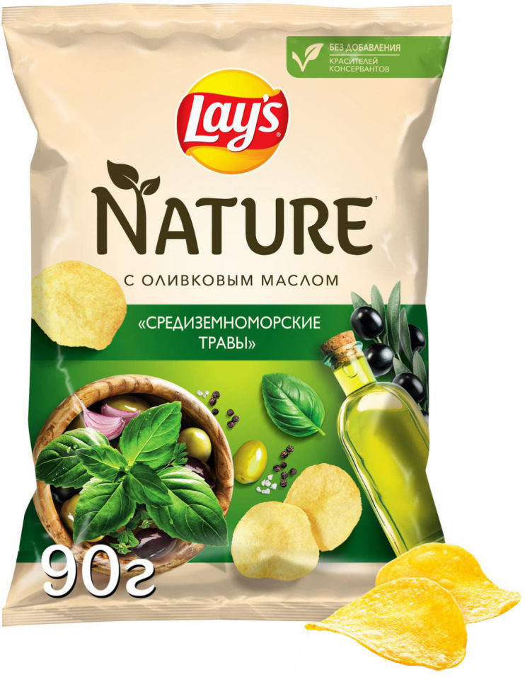 фото Чипсы lays nature средиземноморские травы 90г lay's