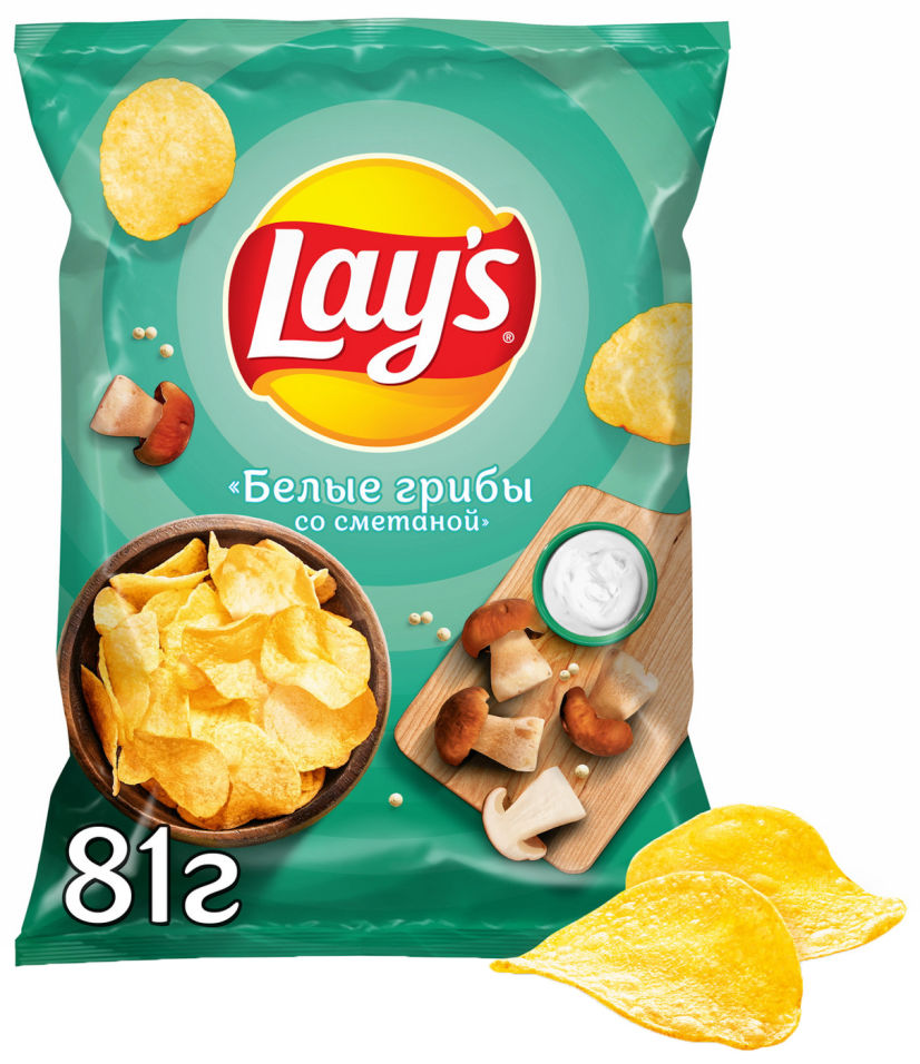 фото Чипсы lays грибы со сметаной 81г lay's