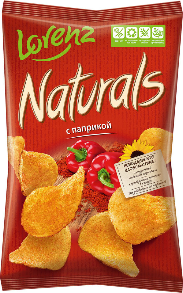 

Чипсы картофельные Naturals с паприкой 100 г