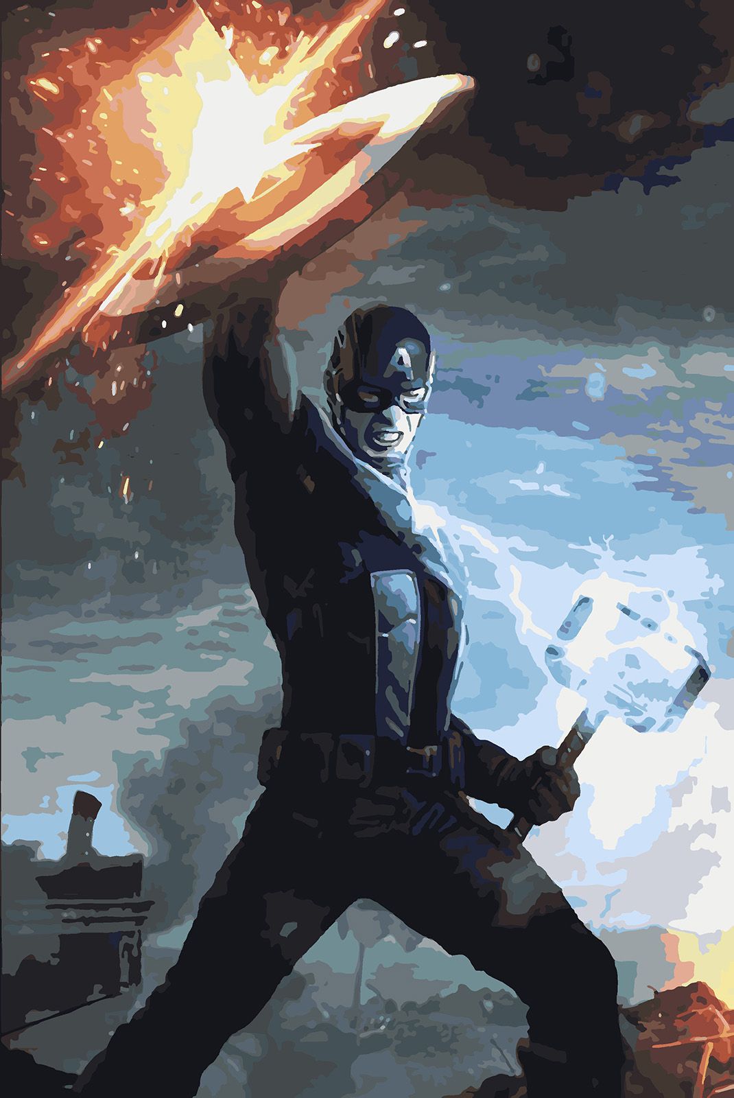 

Картина по номерам Красиво Красим Капитан Америка с щитом, 40 х 60 см, Капитан Америка с щитом