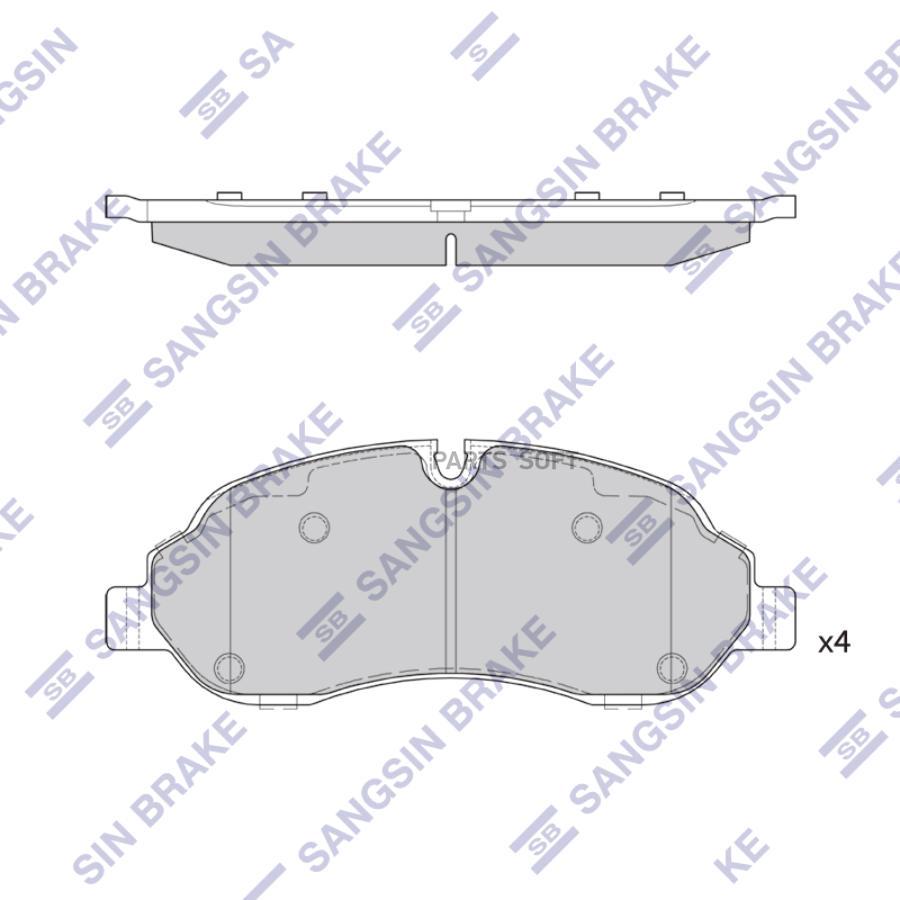 

Колодки передние FORD TRANSIT 2013-, TOURNEO/TRANSIT CUSTOM 2012- SP2 SANGSIN BRAKE SP2583