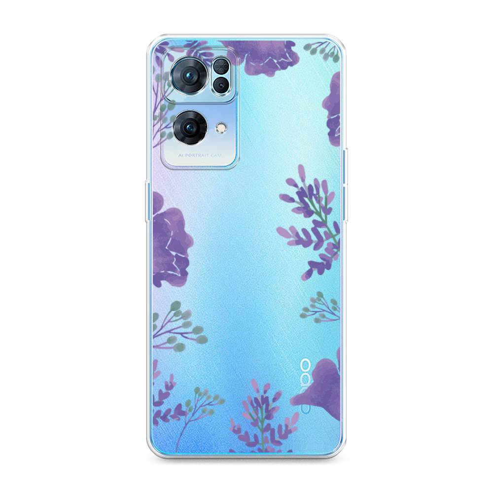 

Чехол Awog на Oppo Reno 7 Pro "Сиреневая цветочная рамка", Разноцветный, 258250-8