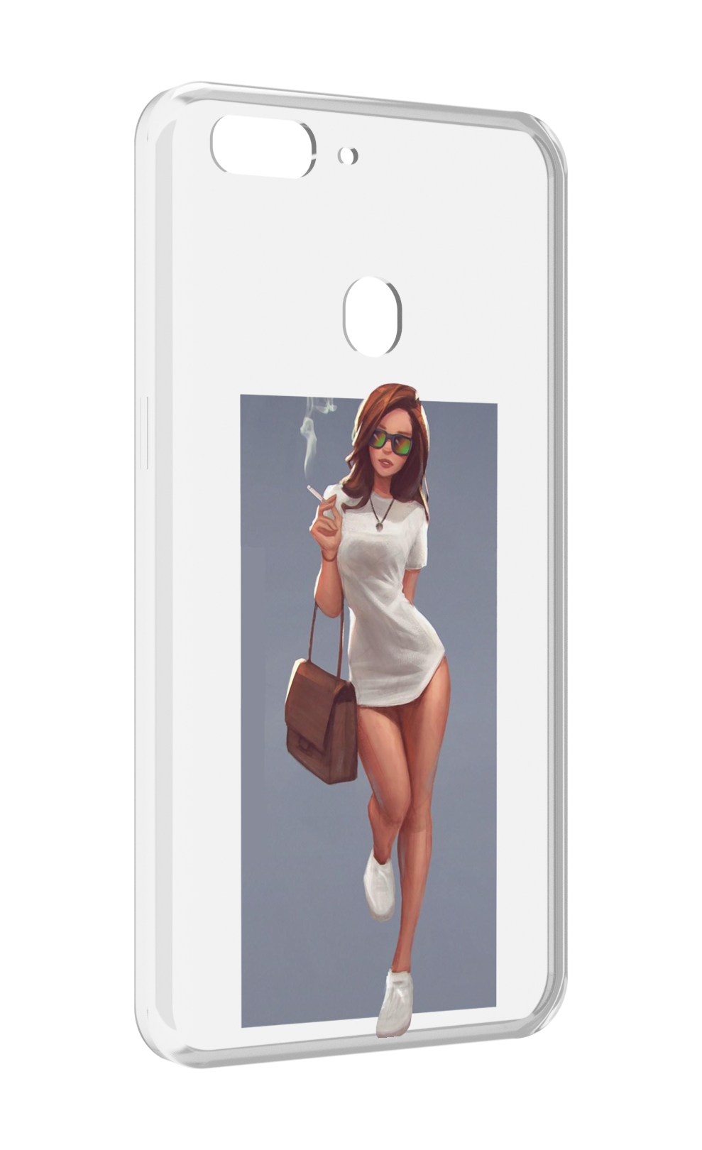 Чехол MyPads девушка-в-белой-футболке женский для Oppo Realme 2