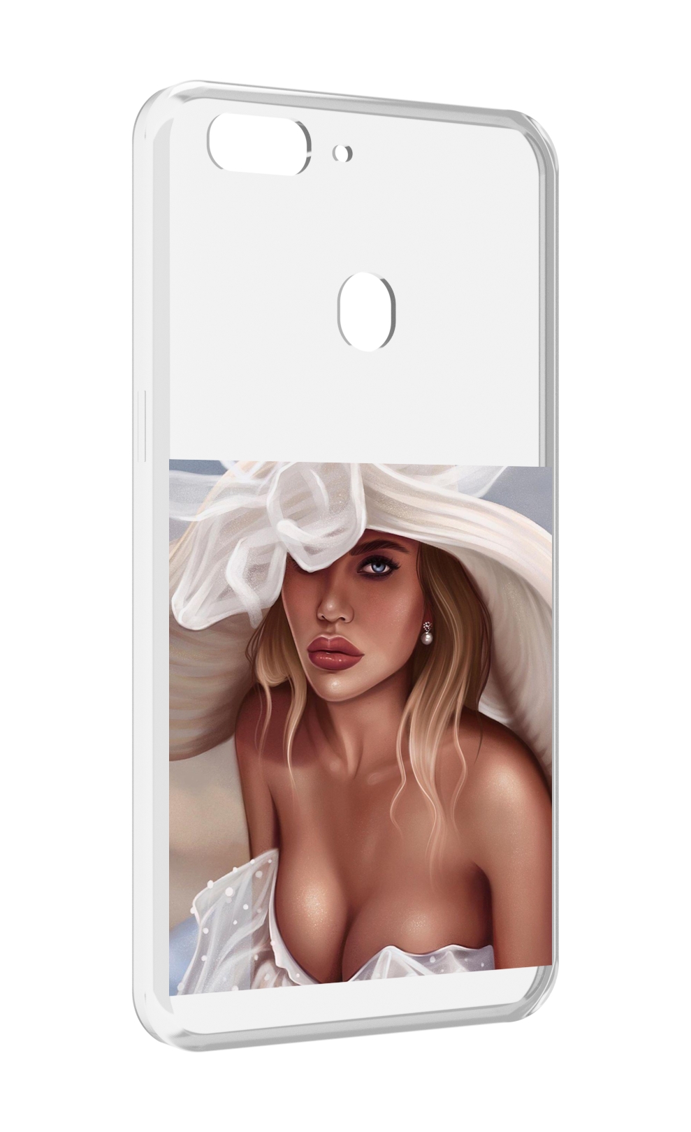 Чехол MyPads девушка-в-белой-шляпе женский для Oppo Realme 2