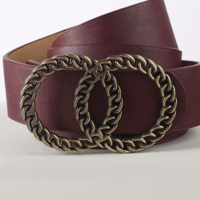 

Ремень ш. 3,3 см, гладкий, пряжка металл, цвет бордовый, 1461659