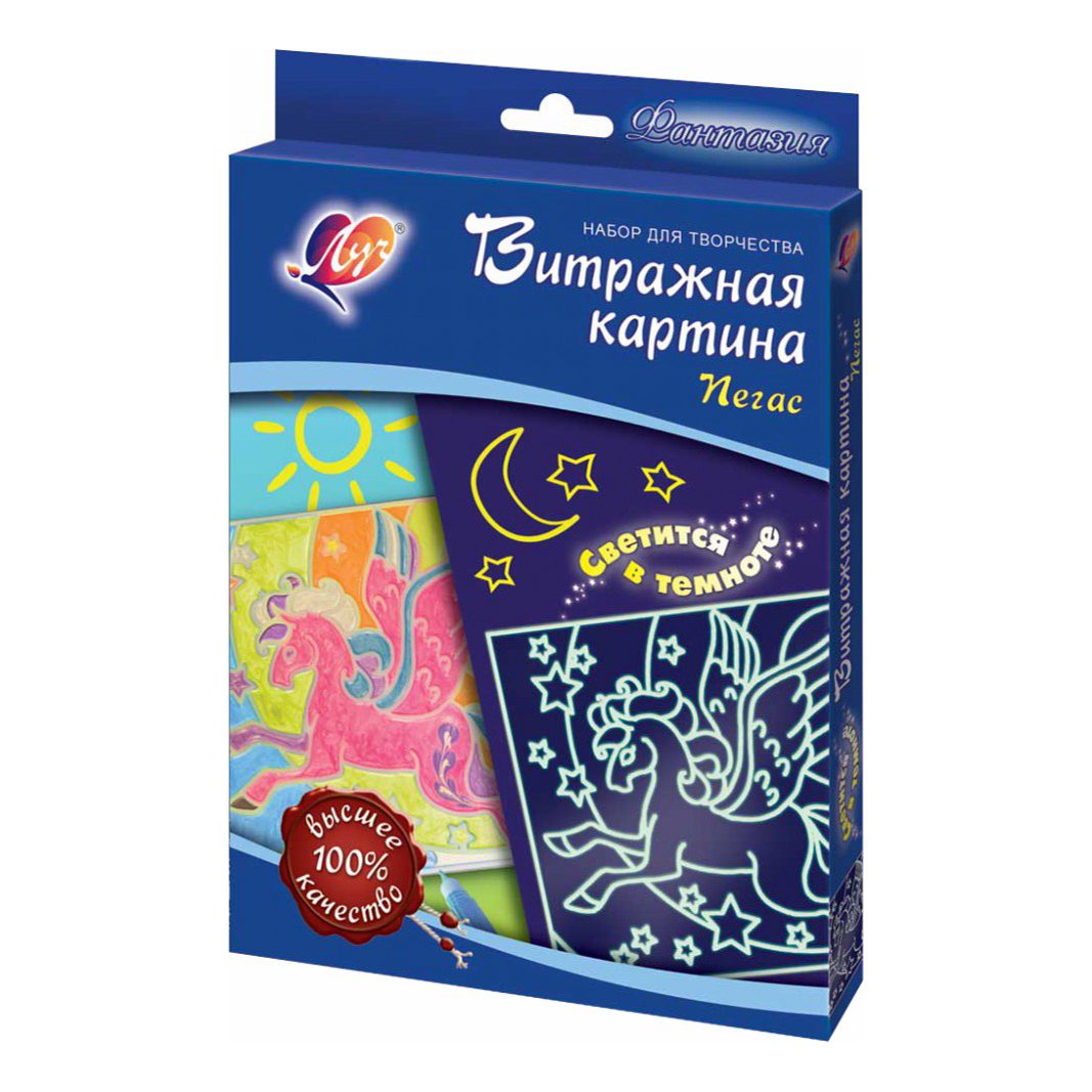 

Набор красок Луч по стеклу Витражная картина Пегас 8 цветов