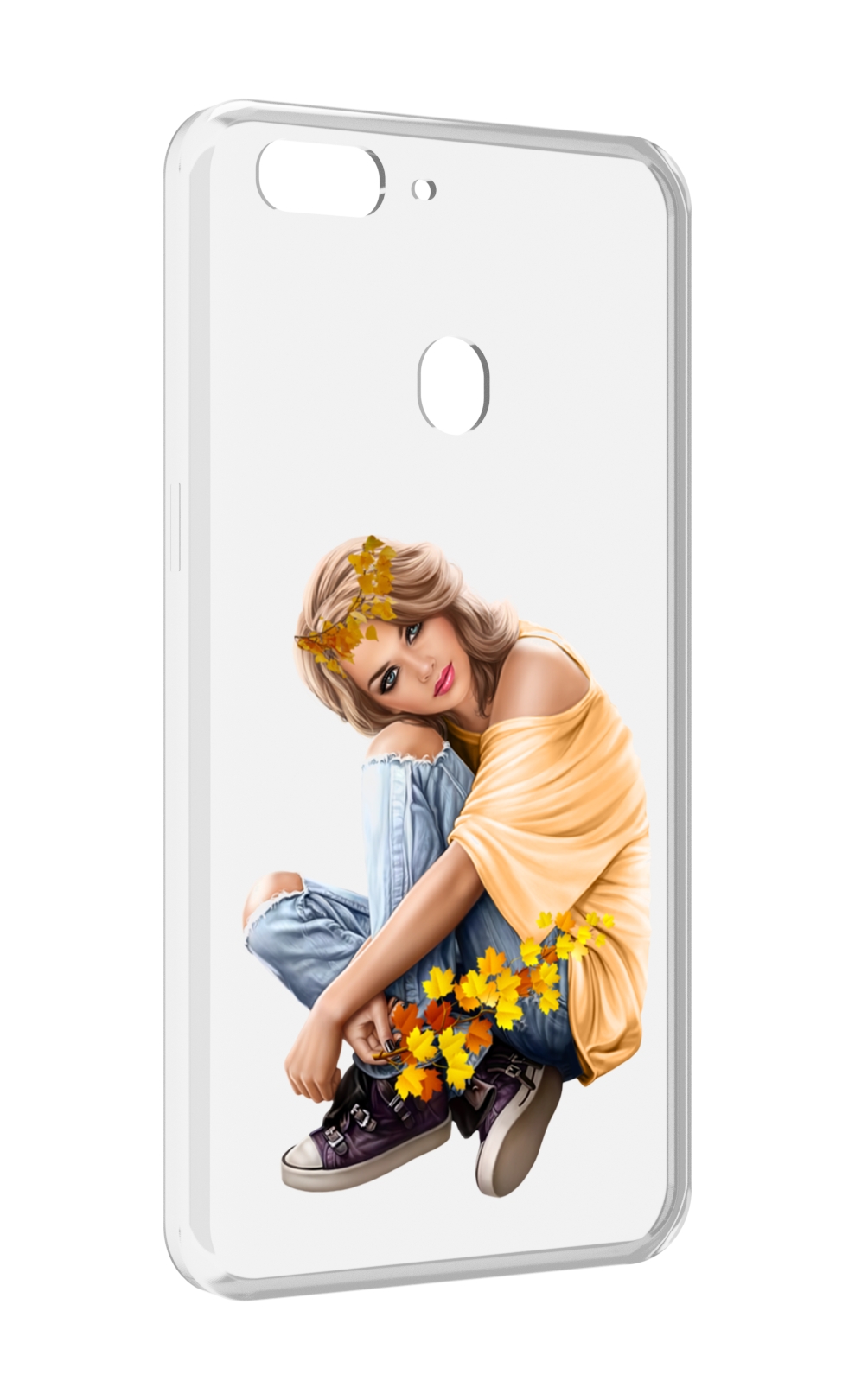 

Чехол MyPads девушка-в-цветочками женский для Oppo Realme 2, Прозрачный, Tocco
