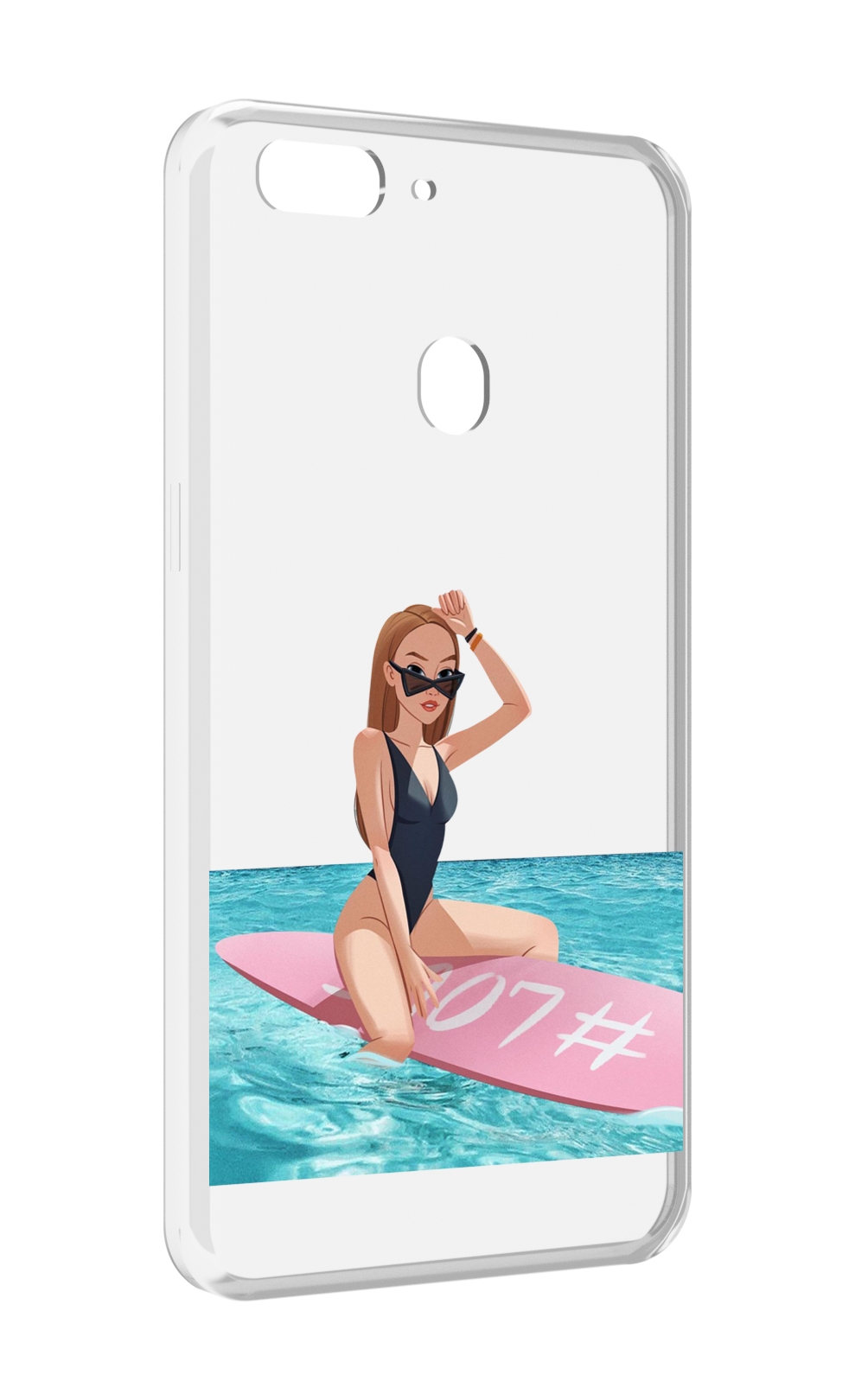 

Чехол MyPads девушка-на-серфе женский для Oppo Realme 2, Прозрачный, Tocco