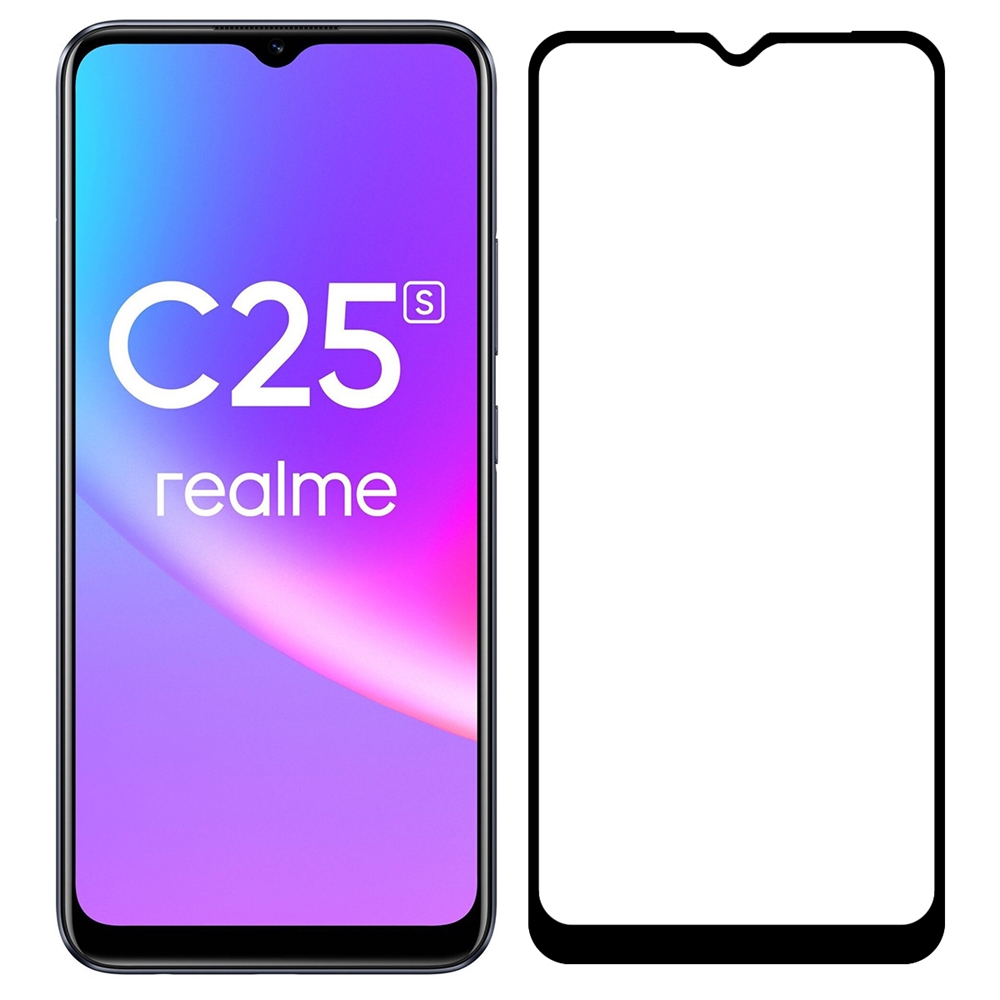 

Стекло защитное Full Glue Premium Krutoff для Realme C25/C25s черное