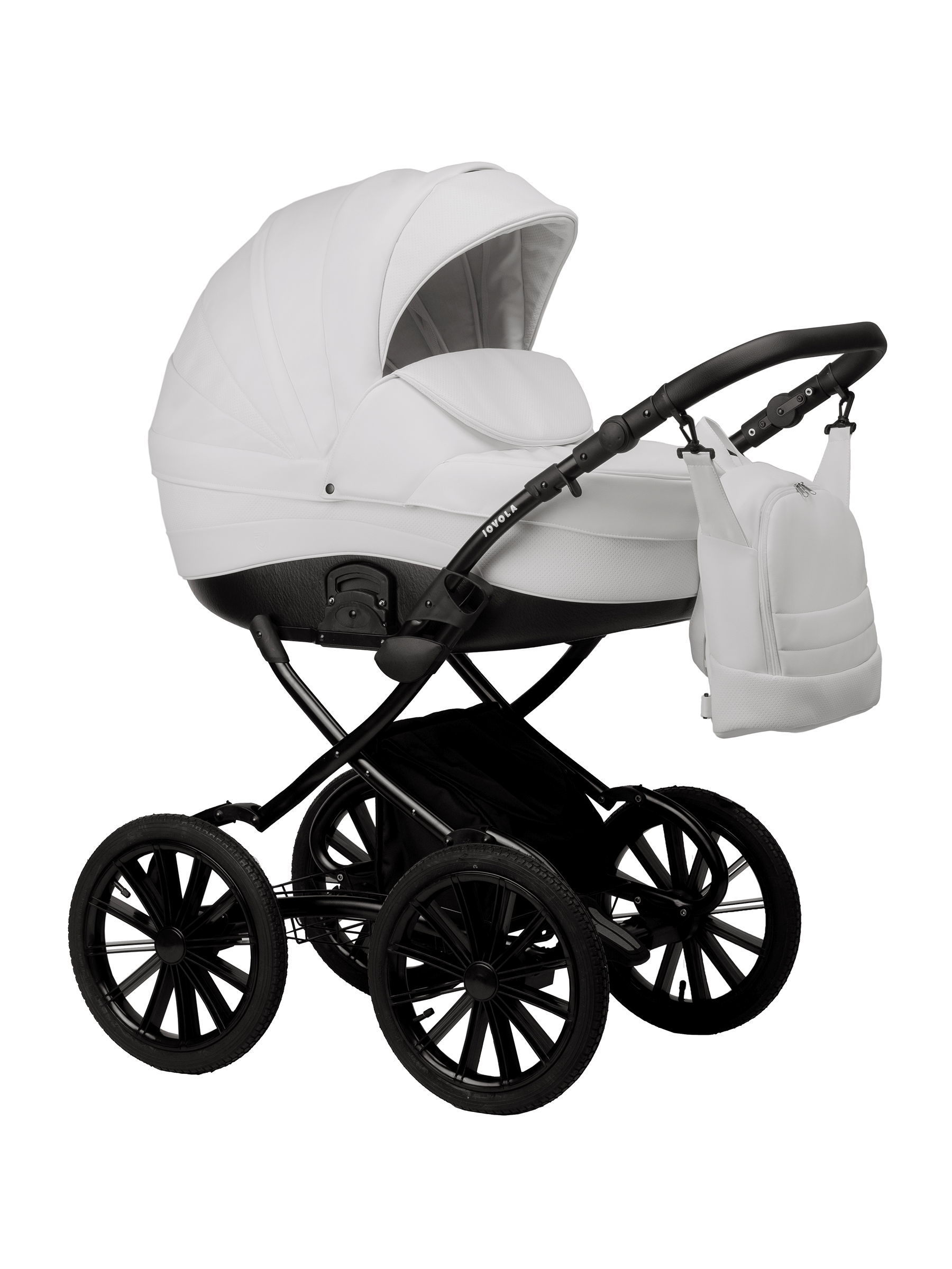 Коляска детская 2в1 Jovola VELINO Plus 14 01 белая кожа 48799₽