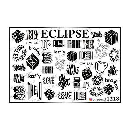 

Набор, Eclipse, Слайдер-дизайн для ногтей №1218, 3 шт., Черный