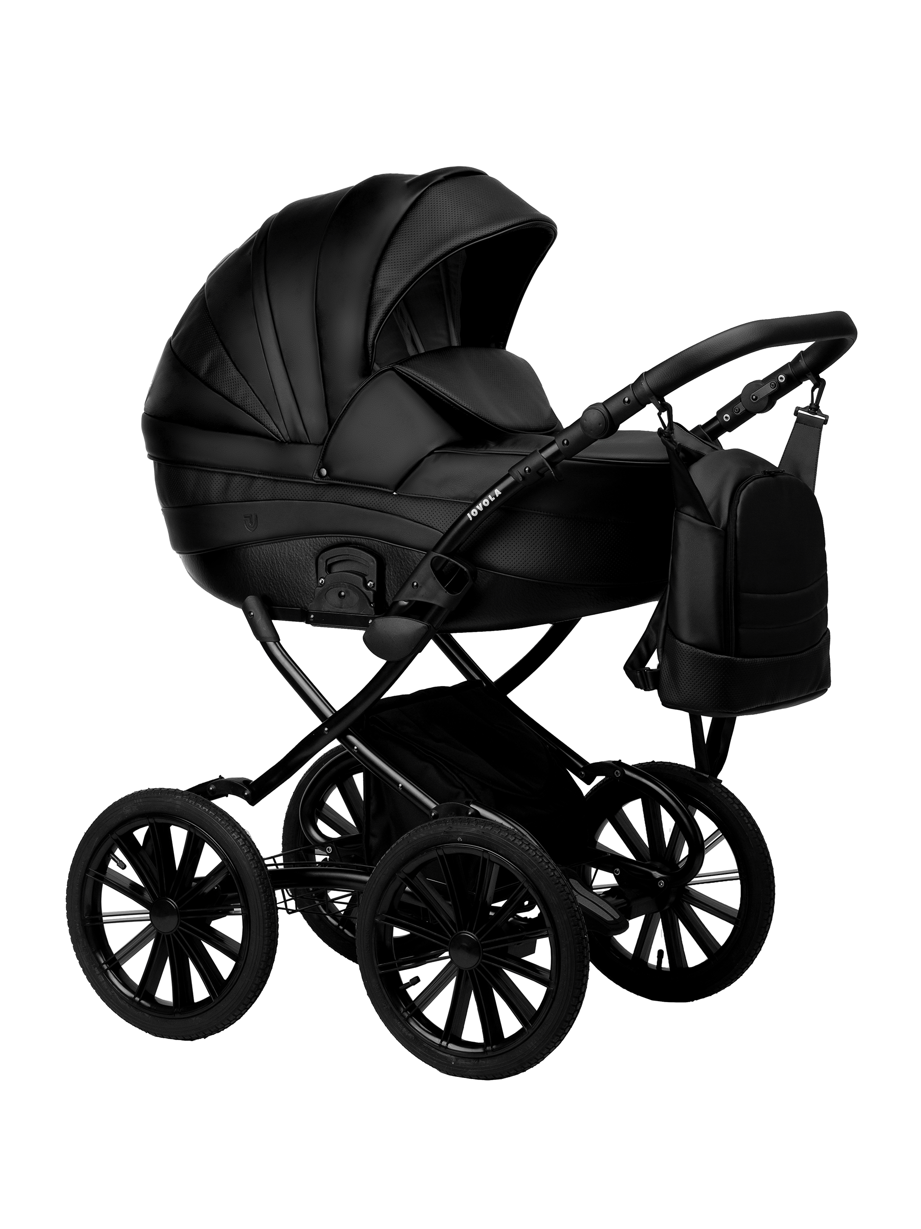 Коляска детская 2в1 Jovola VELINO Plus 14 03 черная кожа 48799₽