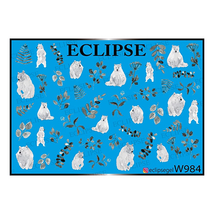 

Набор, Eclipse, Слайдер-дизайн для ногтей W №984, 3 шт., Разноцветный