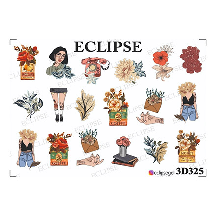 

Набор, Eclipse, 3D-слайдер для ногтей №325, 2 шт., Разноцветный
