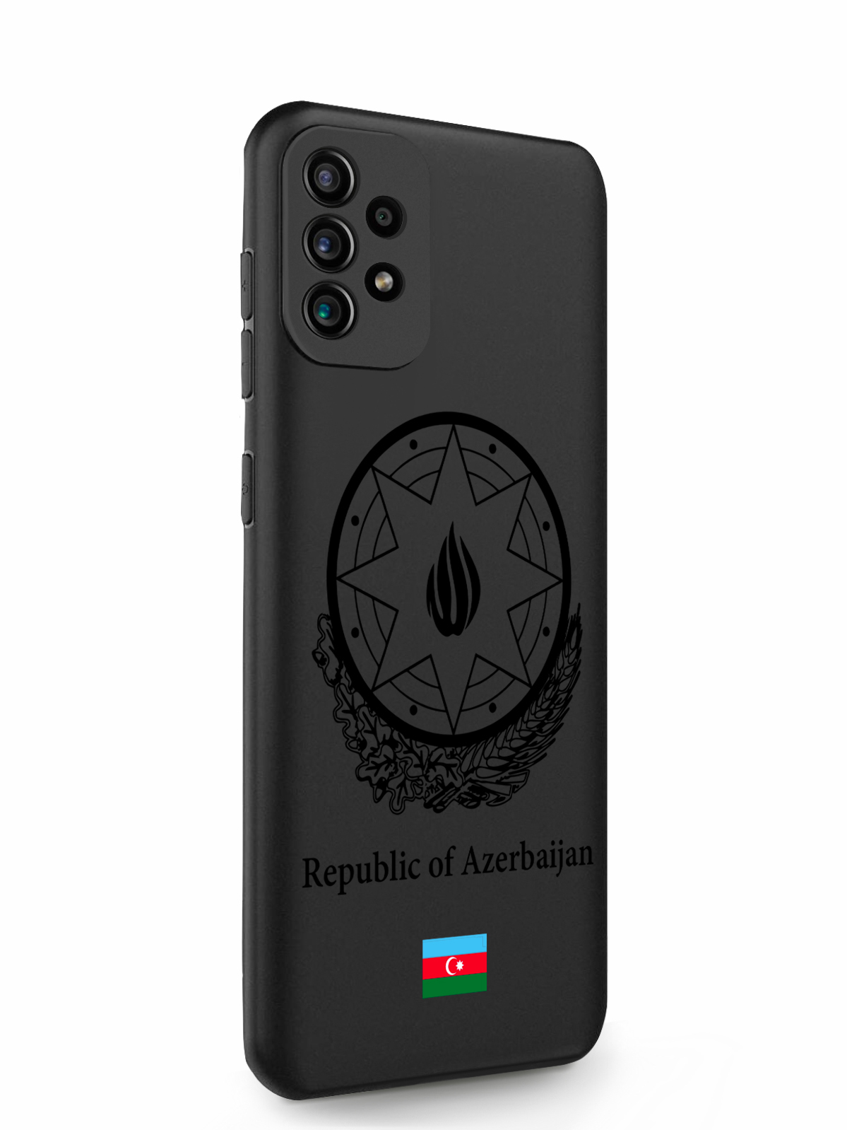 фото Чехол signumcase для samsung galaxy a72 черный лаковый герб азербайджана черный