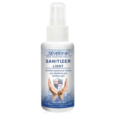 Набор, Severina, Антибактериальный лосьон для рук Sanitizer Light, 80 мл, 2 шт.