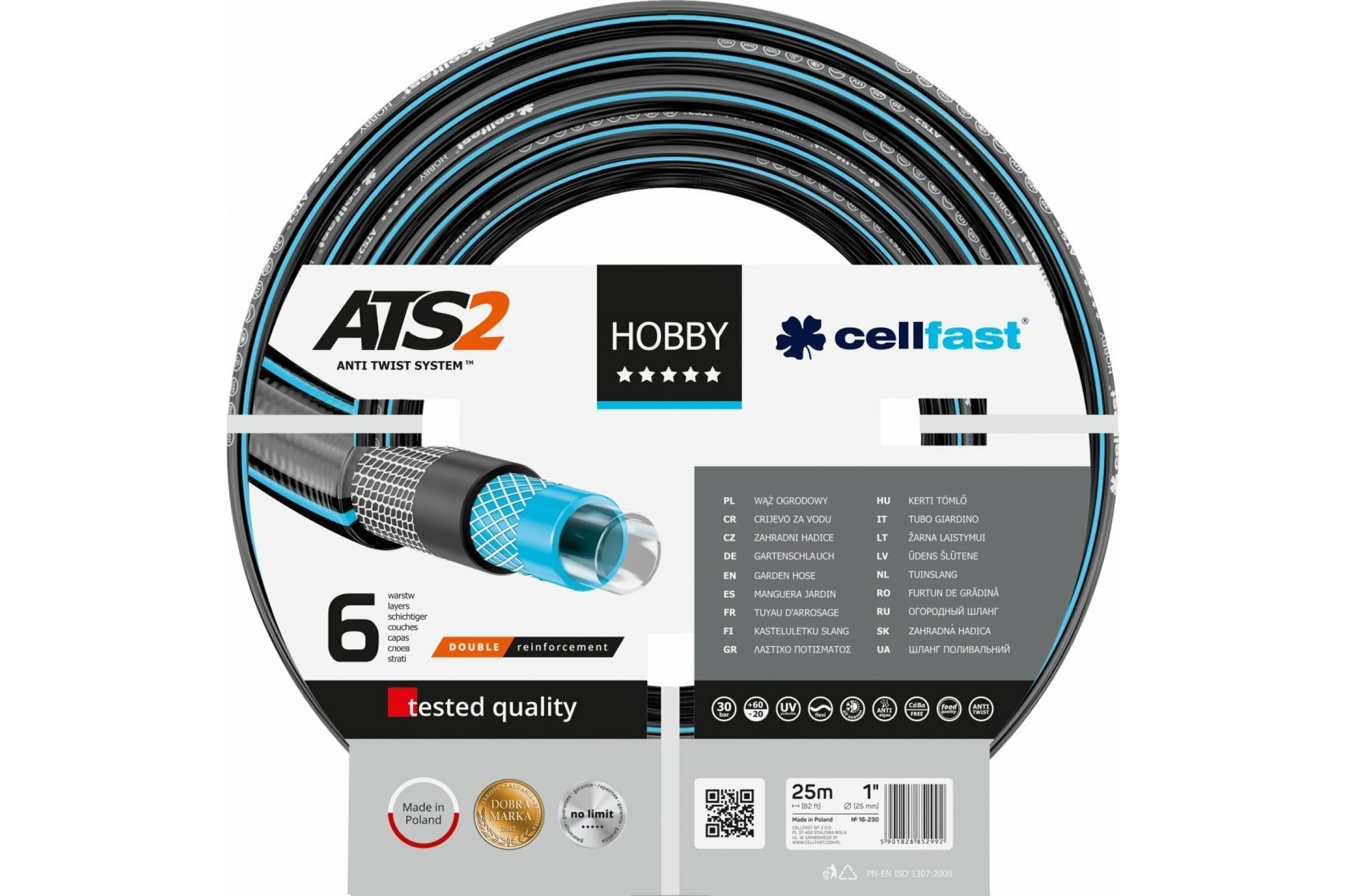 

Cellfast Садовый шланг HOBBY ATS2 1'' 25 м 16-230