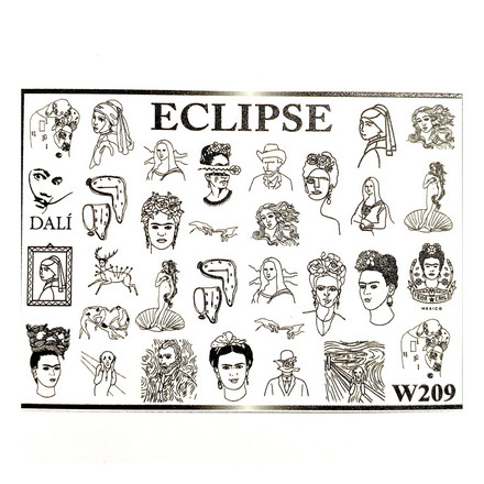 

Набор, Eclipse, Слайдер-дизайн для ногтей W №209, 3 шт., Черный