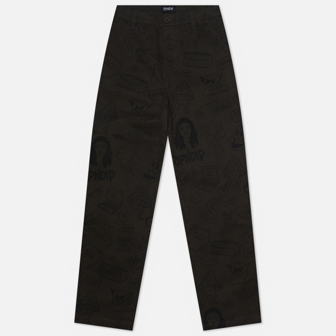 Мужские брюки Ripndip Nerm Doodle Cotton Twill коричневый, Размер 30