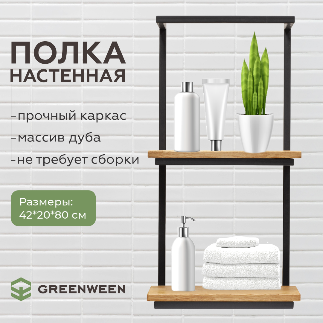 Полка навесная GreenWeen TWIN, черная