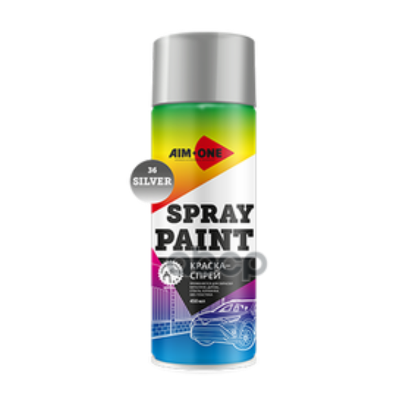 

Краска-Спрей Серебряная Aim-One Spray Paint Silver, Sp-S36, Аэрозоль, 450 Мл AIM-ONE арт.