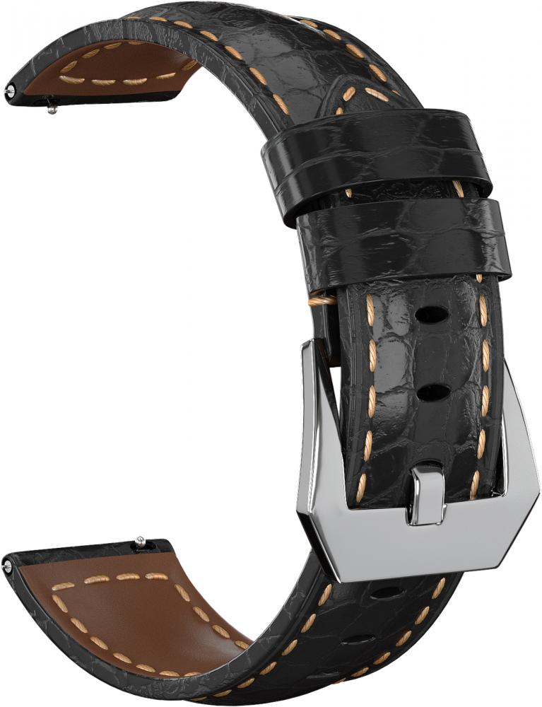

Ремешок из змеиной кожи GSMIN Suede 22 для Amazfit Stratos 2 (Черный)