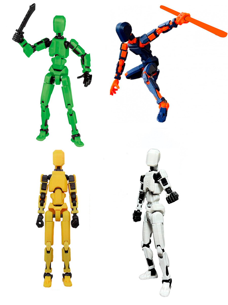 

Подвижная фигурка аниме робот 3d 4 шт, Robo