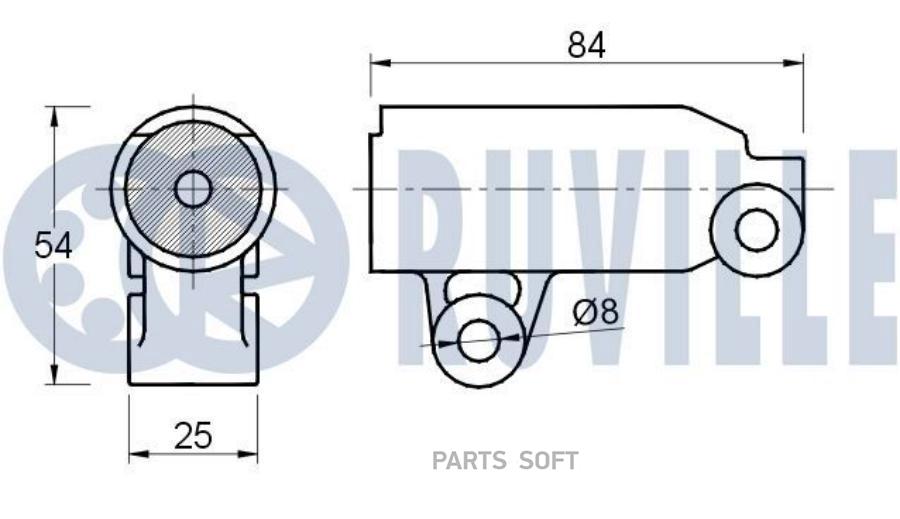 Натяжитель Грм Mitsubishi L200 25D 2007 Ruville 541826 16640₽