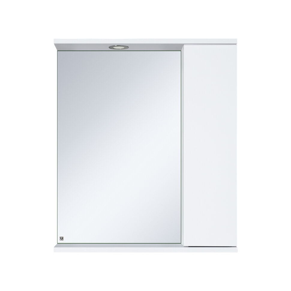 фото Зеркало-шкаф misty лира 60 с 1 ящ. белая эмаль правый