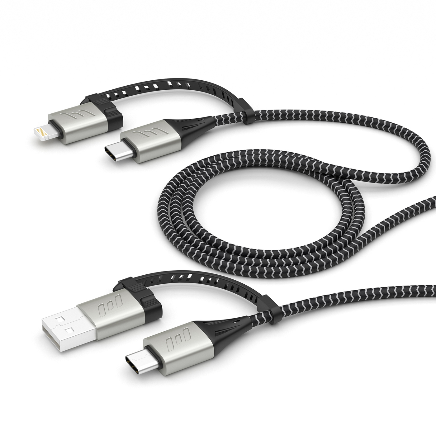 

Кабель Deppa Lightning/Type-C - Type-C/USB, 3 А, 1.2 м, черный