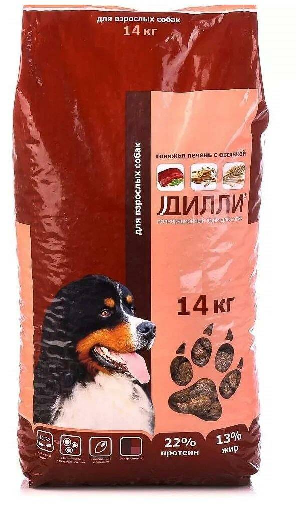 

Сухой корм для собак Дилли, говяжья печень с овсянкой, 14 кг