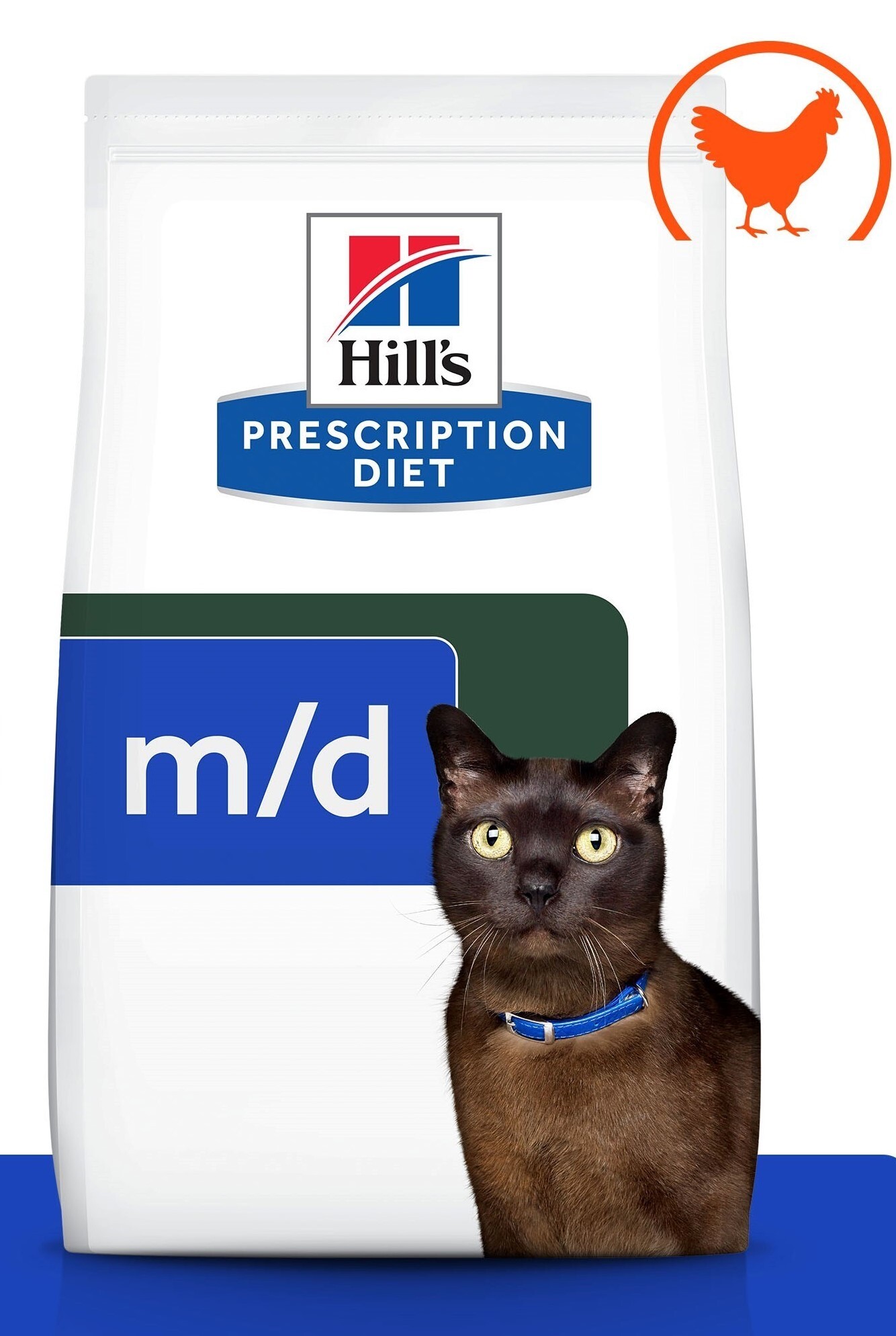 фото Сухой корм для кошек hill's prescription diet m/d при сахарном диабете, с курицей, 1,5кг