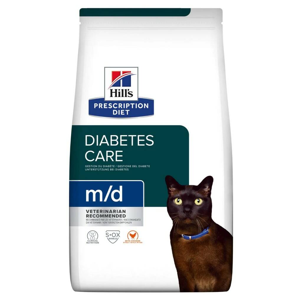 Сухой корм для кошек Hill's Prescription Diet m/d при сахарном диабете, с курицей, 1,5кг