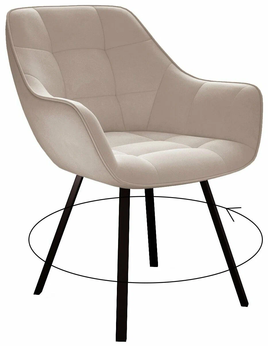 

Стул DikLine 252 М поворотный, B03 BEIGE, ножки черные, 2 шт., 255 М