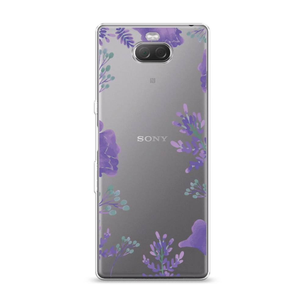 фото Силиконовый чехол "сиреневая цветочная рамка" на sony xperia 10 awog