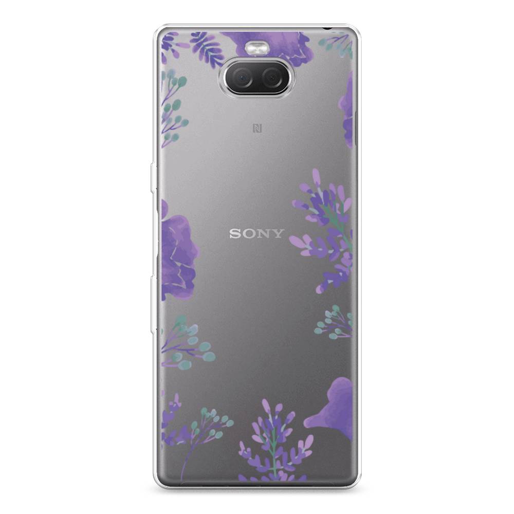 

Силиконовый чехол "Сиреневая цветочная рамка" на Sony Xperia 10 Plus, 54150-8