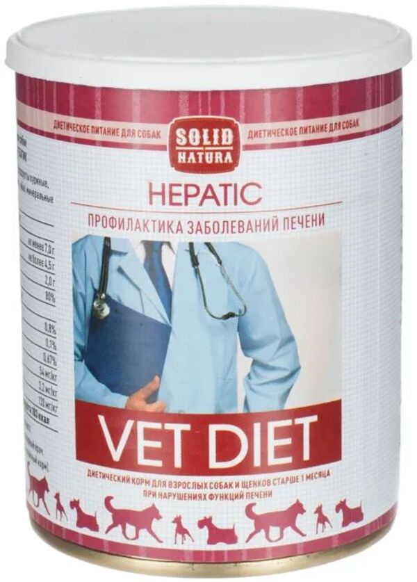 

Влажный корм для собак Solid Natura VET Hepatic, 6 шт по 340 г