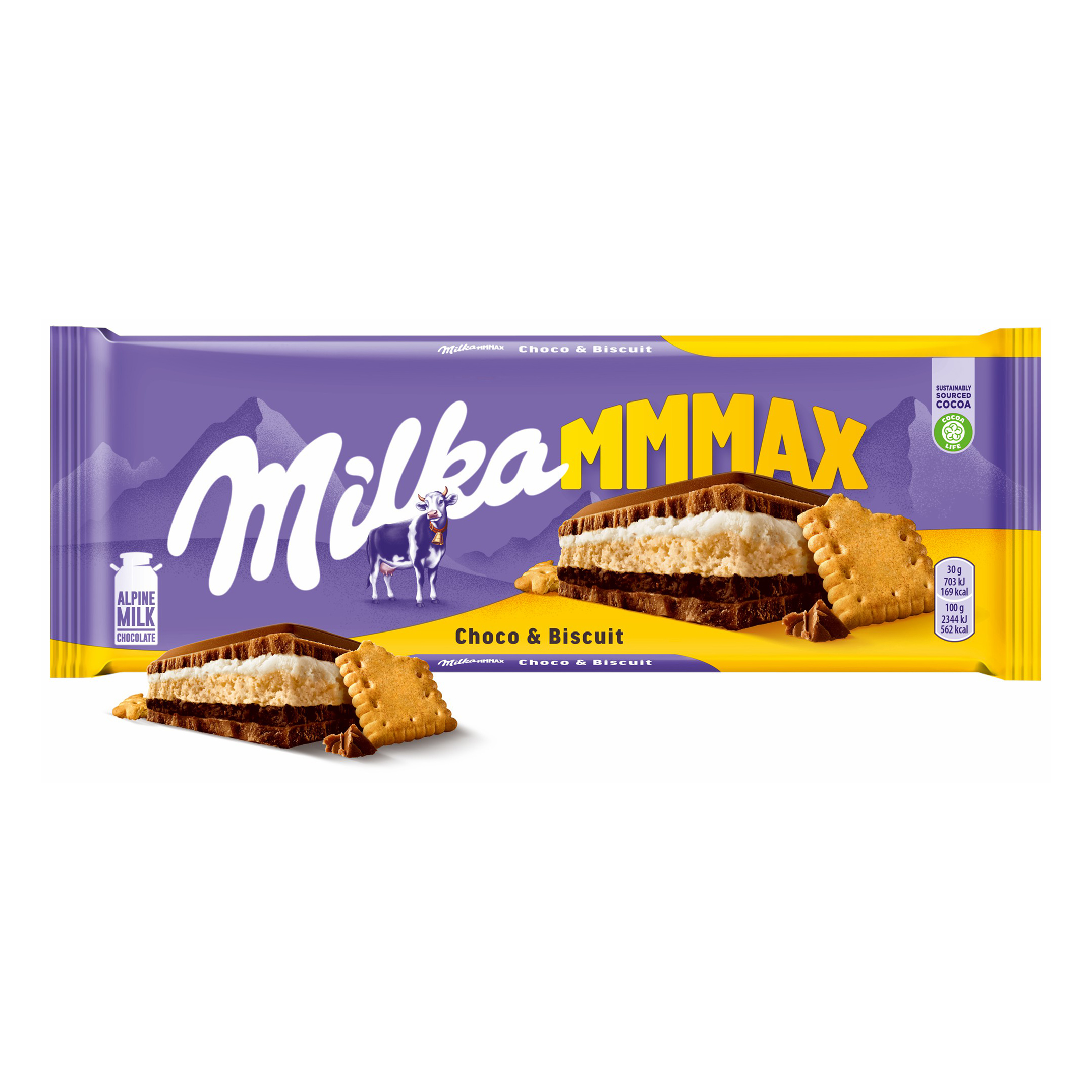 фото Шоколад milka молочный с шоколадной и молочной начинками и печеньем 300г