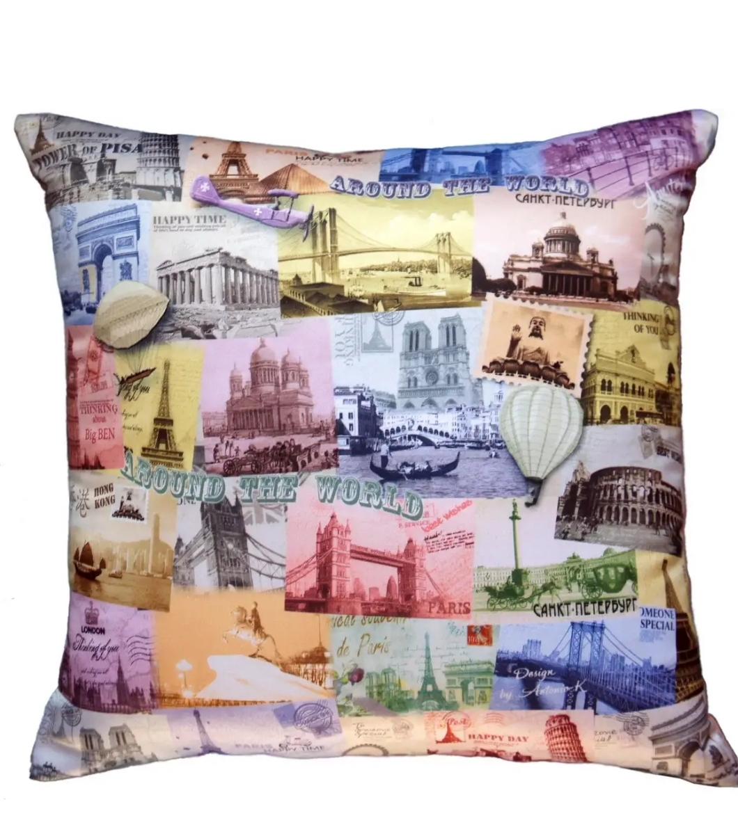 фото Подушка декоративная " around the world" 35*35 см. gift home