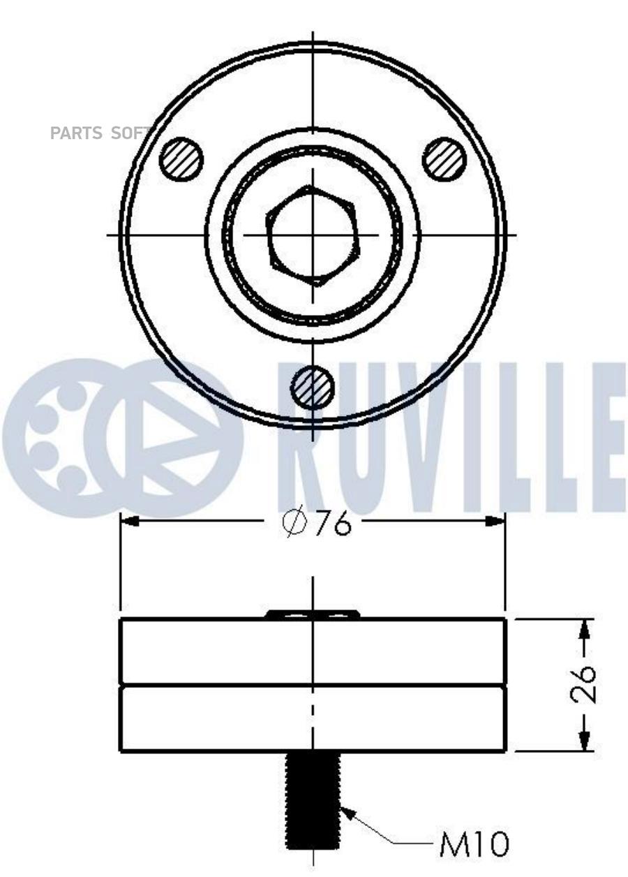 

Ролик Руч.Ремня Vw Golf,Bora/Seat 1.4,1.6L Ruville 540553